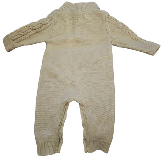 Baby Gap Cable Knit Long Sleeve One-Piece in French Vanilla Size 6-12 Months - Picture 5 of 7